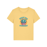 yellow funny offensive t-shirt with the graphic of a succulent and the slogan 'what the fucculent'