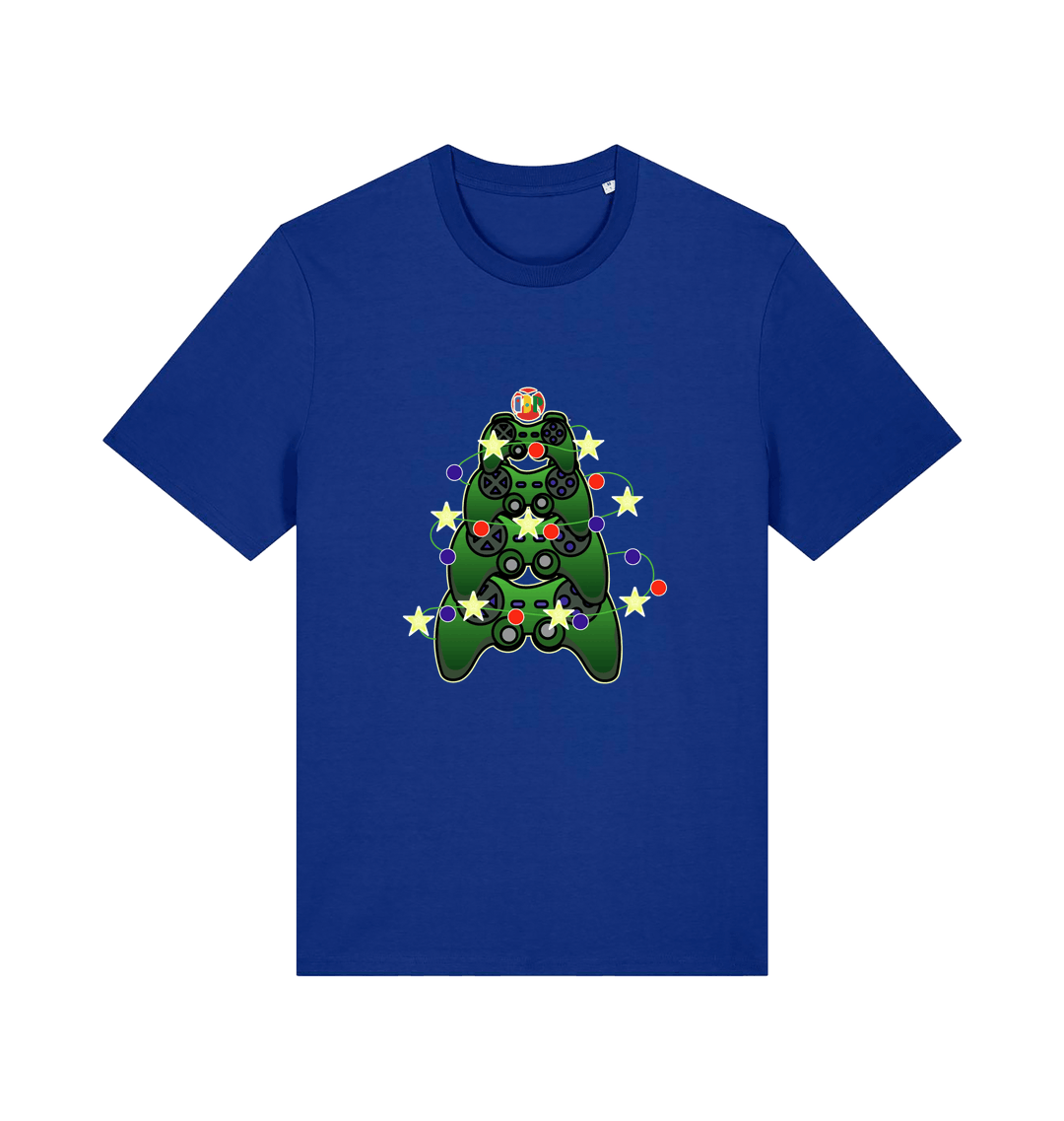 blue gamers-christmas-tshirt-white-xmas-tee