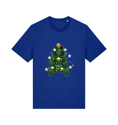 blue gamers-christmas-tshirt-white-xmas-tee