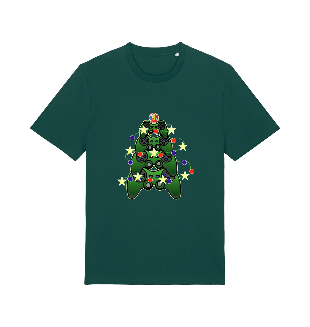 green gamers-christmas-tshirt-white-xmas-tee