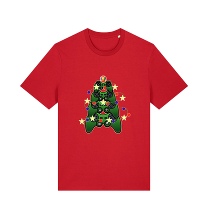 red gamers-christmas-tshirt-white-xmas-tee