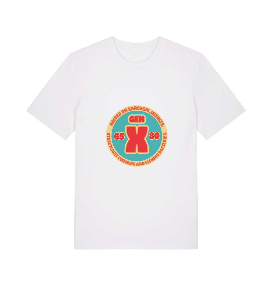 white funny dad t-shirt with a gen x graphic