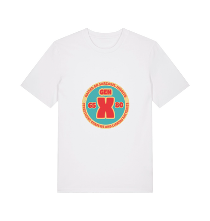 white funny dad t-shirt with a gen x graphic