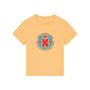 yellow slogan t-shirt that reads 'gen x raised on sarcasm, insults, streetlight curfews and licking batteries'