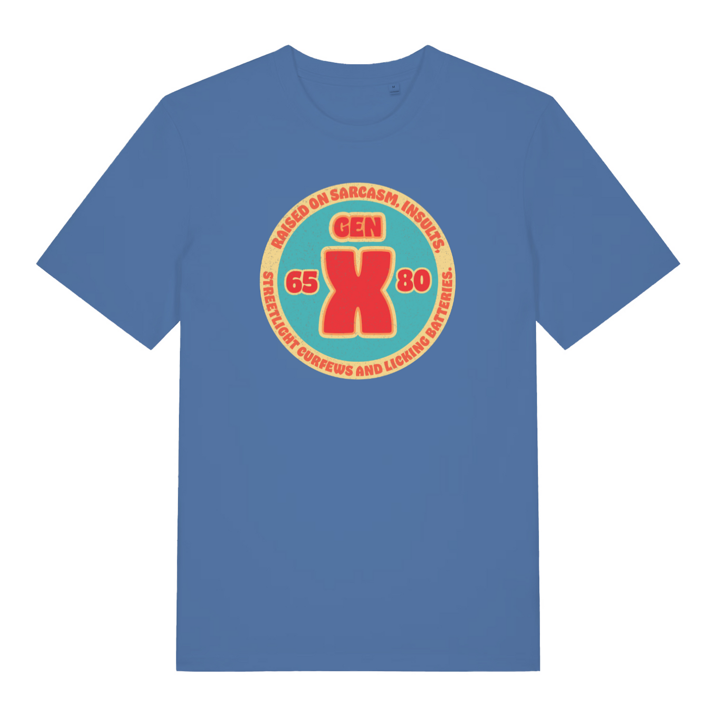 blue funny dad t-shirt with the slogan 'gen x'