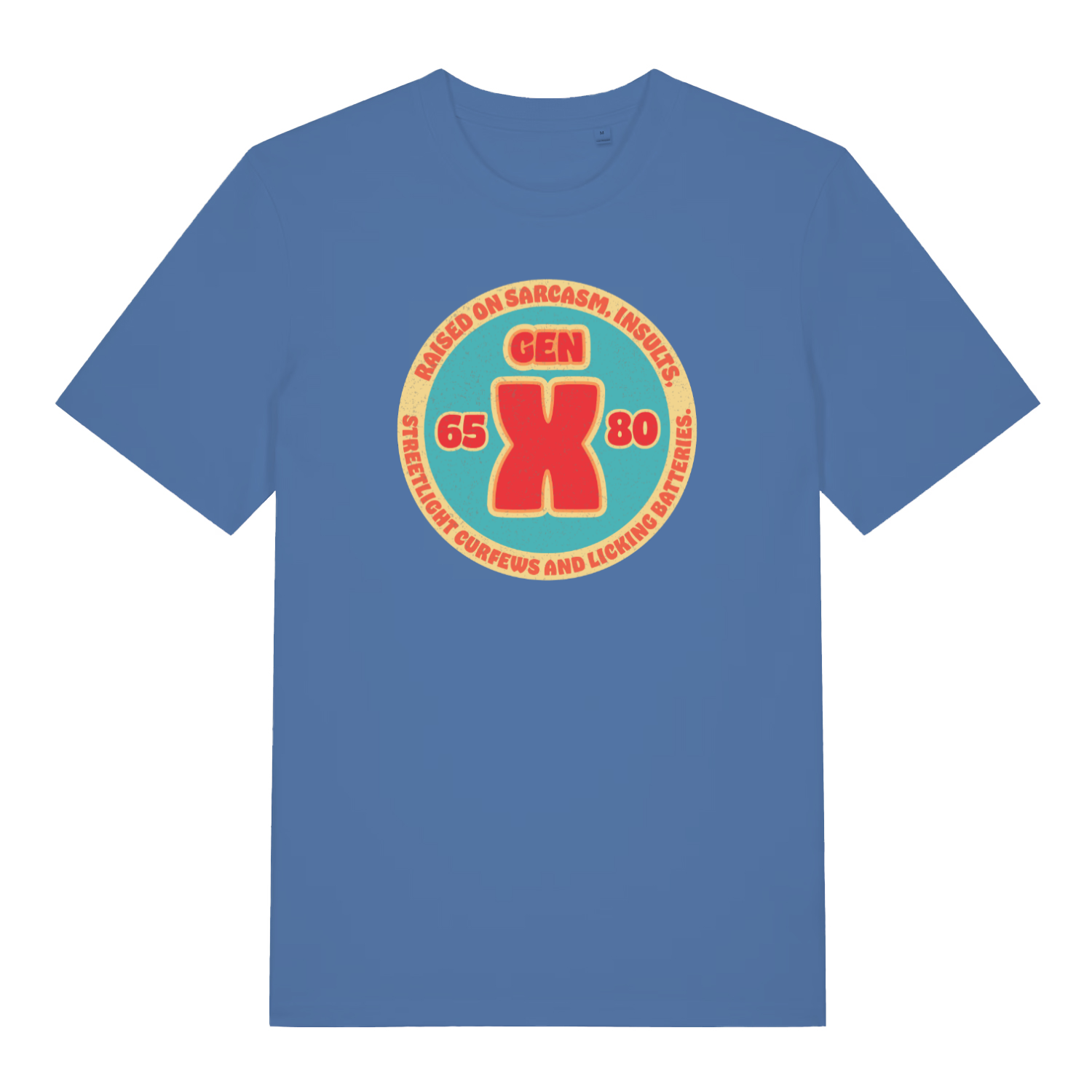 blue funny dad t-shirt with the slogan 'gen x'