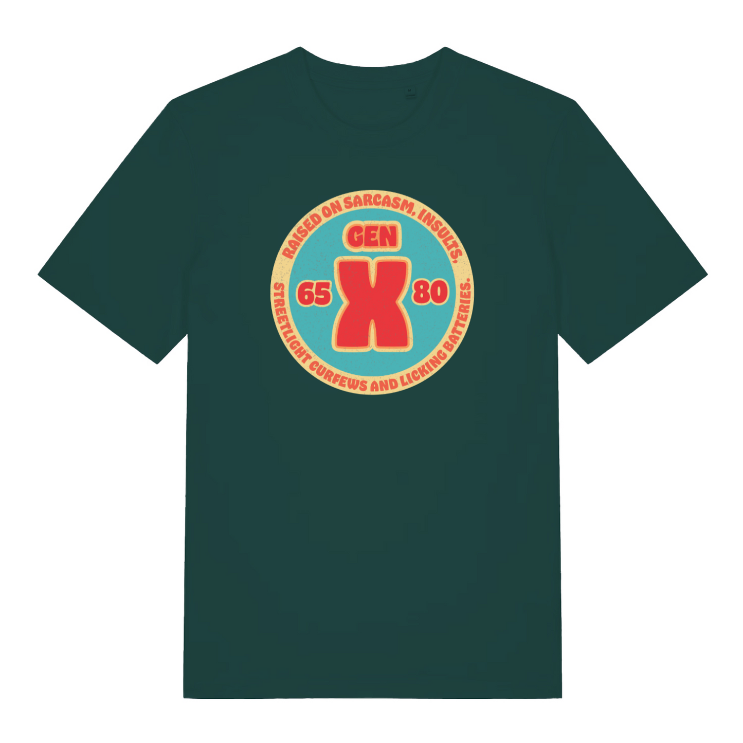 green funny dad t-shirt with the slogan 'gen x'