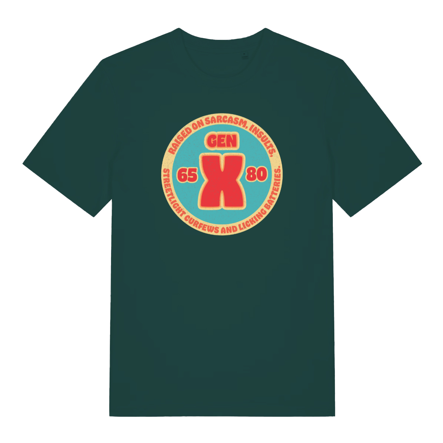 green funny dad t-shirt with the slogan 'gen x'