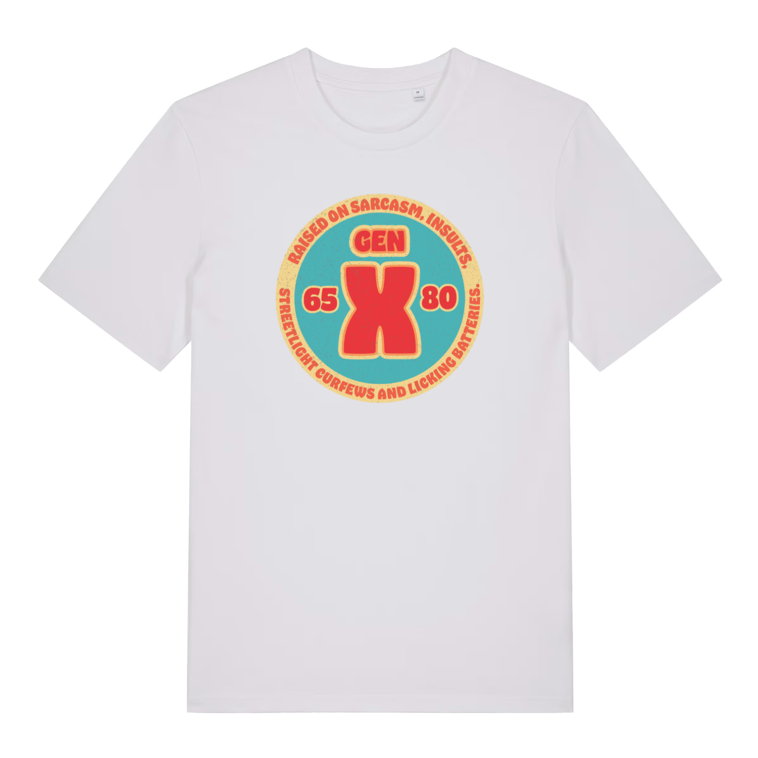 white funny dad t-shirt with the slogan 'gen x'