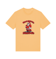 yellow christmas t-shirt with the graphic of santa and the slogan 'gangster wrapper'