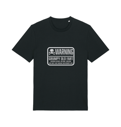 black retirement t-shirt with the slogan 'warning grumpy old man'
