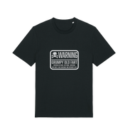 black retirement t-shirt with the slogan 'warning grumpy old man'