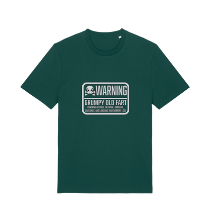 green retirement t-shirt with the slogan 'warning grumpy old man'