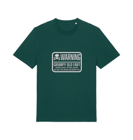 green retirement t-shirt with the slogan 'warning grumpy old man'