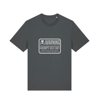 grey retirement t-shirt with the slogan 'warning grumpy old man'