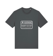 grey retirement t-shirt with the slogan 'warning grumpy old man'