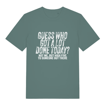 Green Bay women's Guess Who T-shirt flat lay with humorous "not me" slogan