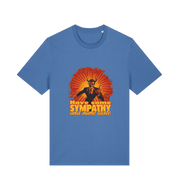 blue music t-shirt with the graphic of a devil and the slogan 'have some sympathy and some taste'