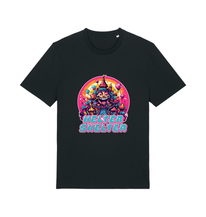 black music t-shirt with a colourful graphic and the slogan helter skelter