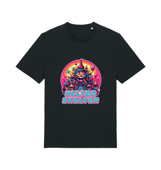 black music t-shirt with a colourful graphic and the slogan helter skelter