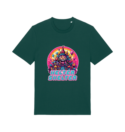 green music t-shirt with a colourful graphic and the slogan helter skelter