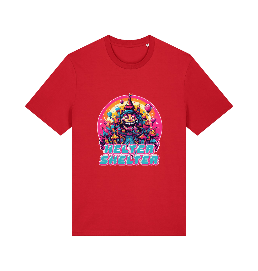 red music t-shirt with a colourful graphic and the slogan helter skelter