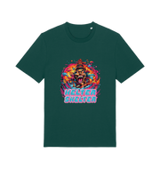 green music t-shirt with the colourful graphic of a scary looking clown and the slogan 'helter skelter'