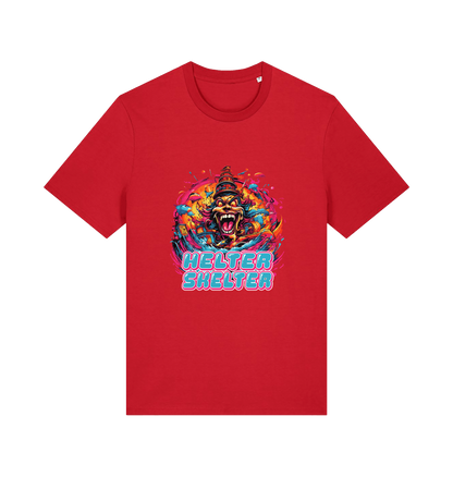 red music t-shirt with the colourful graphic of a scary looking clown and the slogan 'helter skelter'