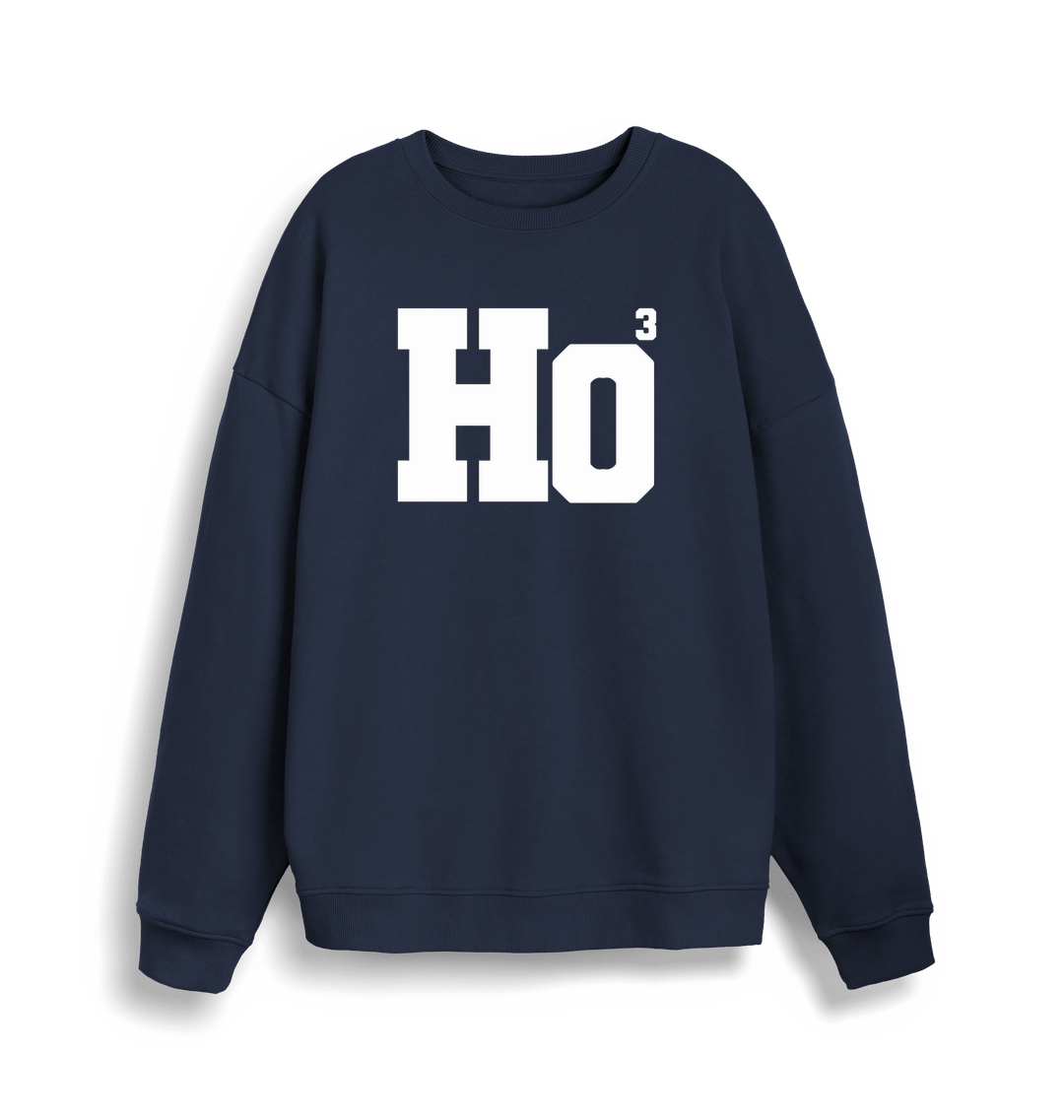 navy xmas sweater with the slogan 'ho3'
