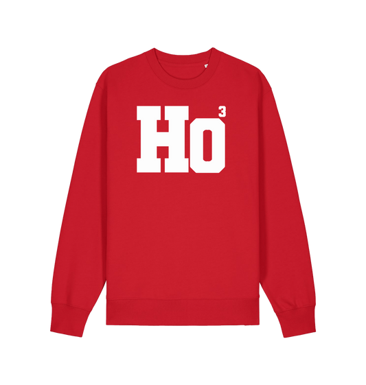 red xmas sweater with the slogan 'ho3'
