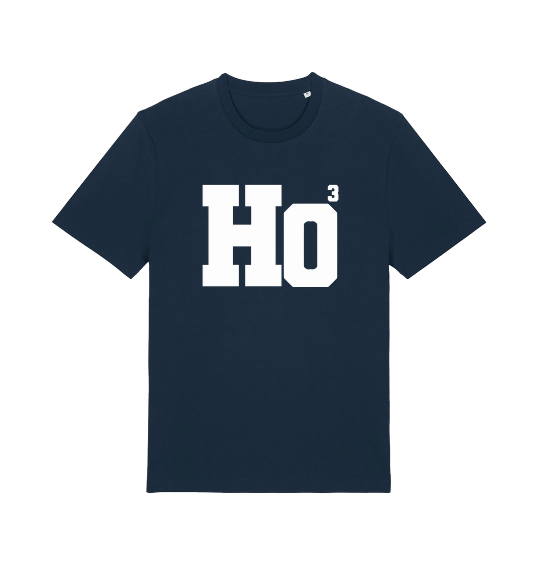 navy christmas t-shirt with the slogan 'ho3'