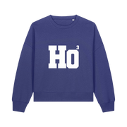 blue christmas sweater with the slogan 'ho3'