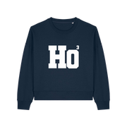 navy christmas sweater with the slogan 'ho3'