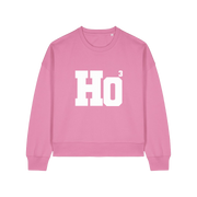 pink christmas sweater with the slogan 'ho3'