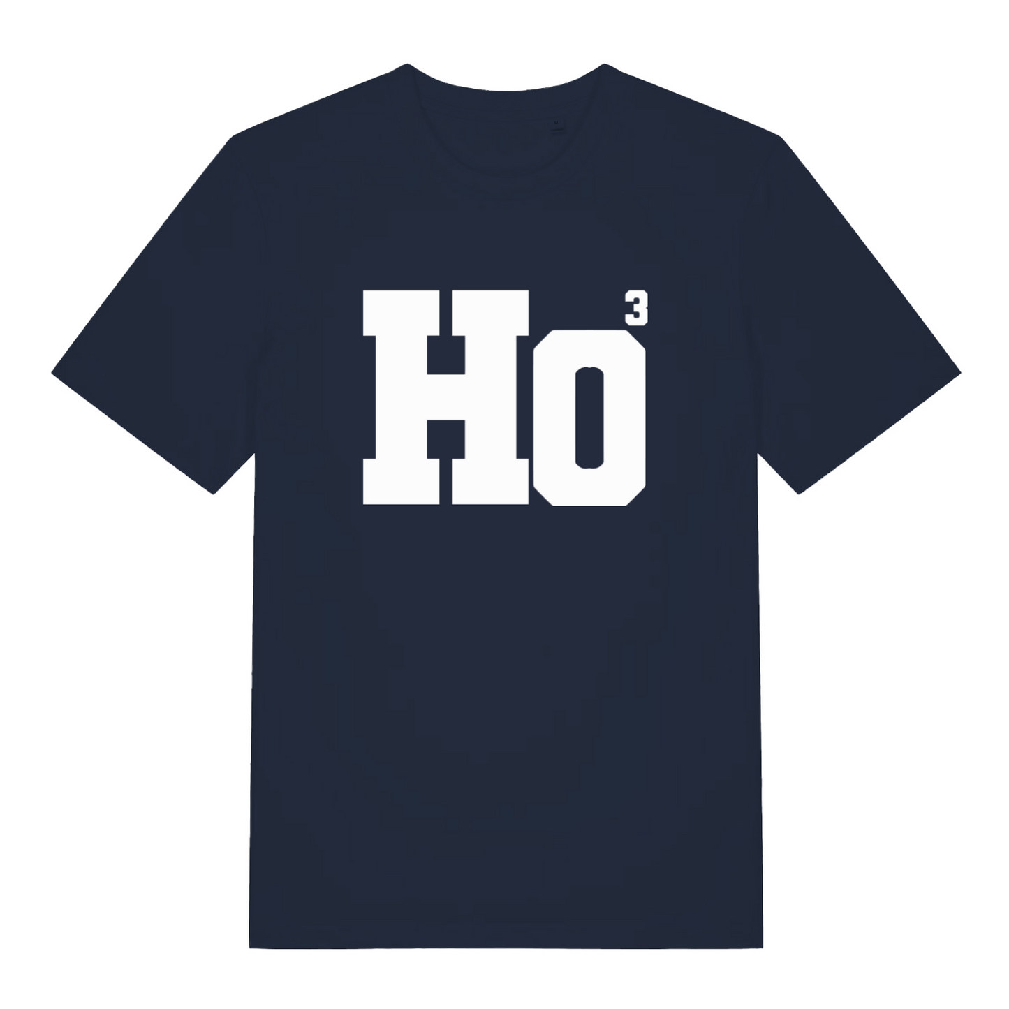 navy christmas t-shirt with the slogan 'ho 3'