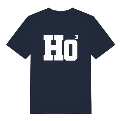 navy christmas t-shirt with the slogan 'ho 3'