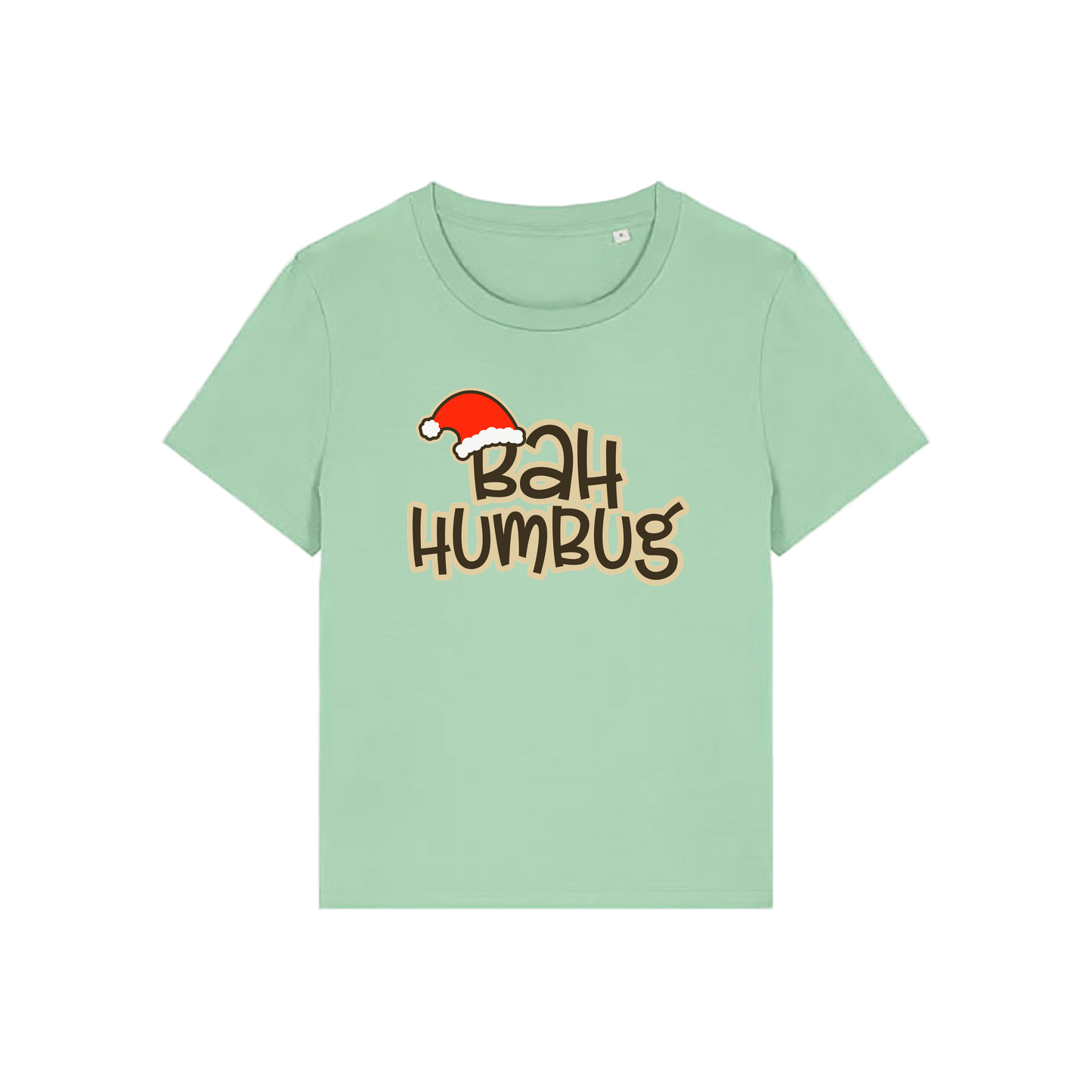 green christmas t-shirt with the slogan 'bah humbug'