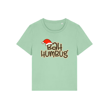 green christmas t-shirt with the slogan 'bah humbug'