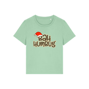 green christmas t-shirt with the slogan 'bah humbug'