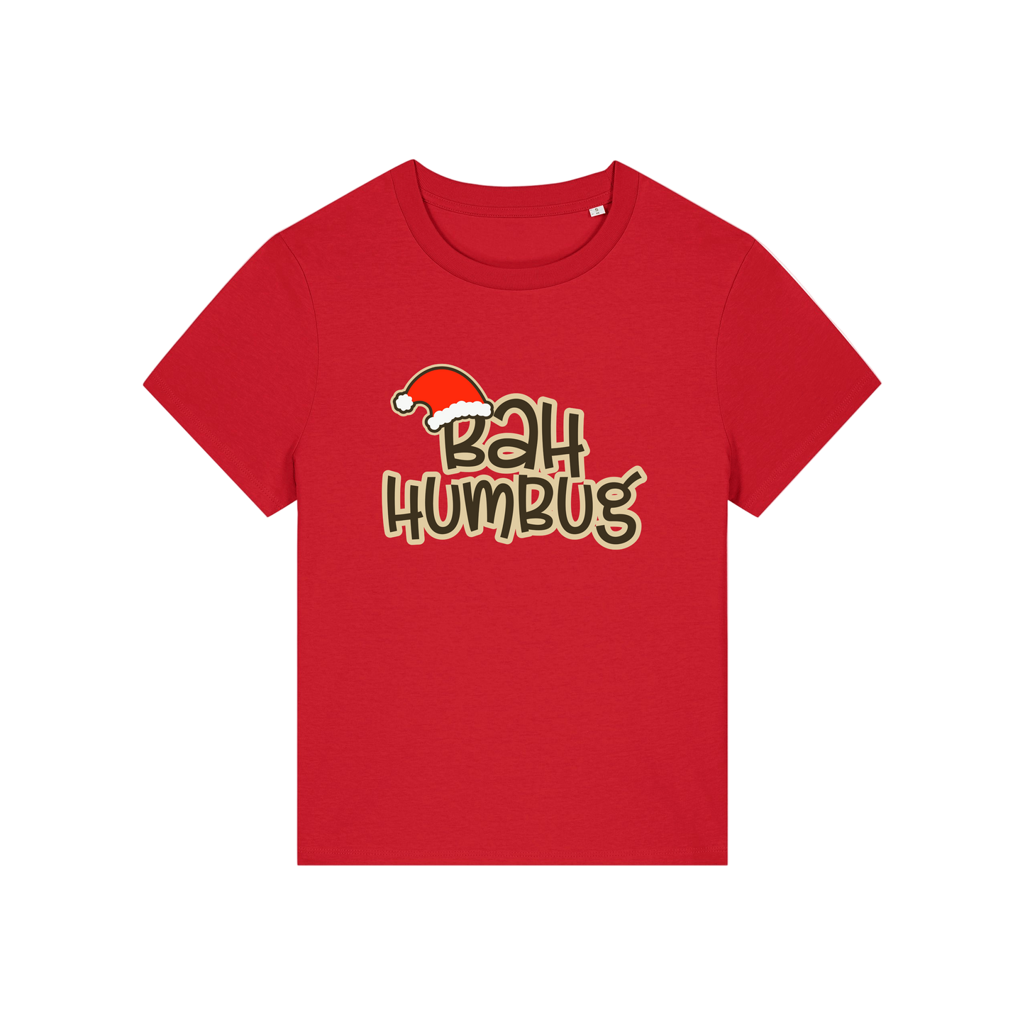 red christmas t-shirt with the slogan 'bah humbug'