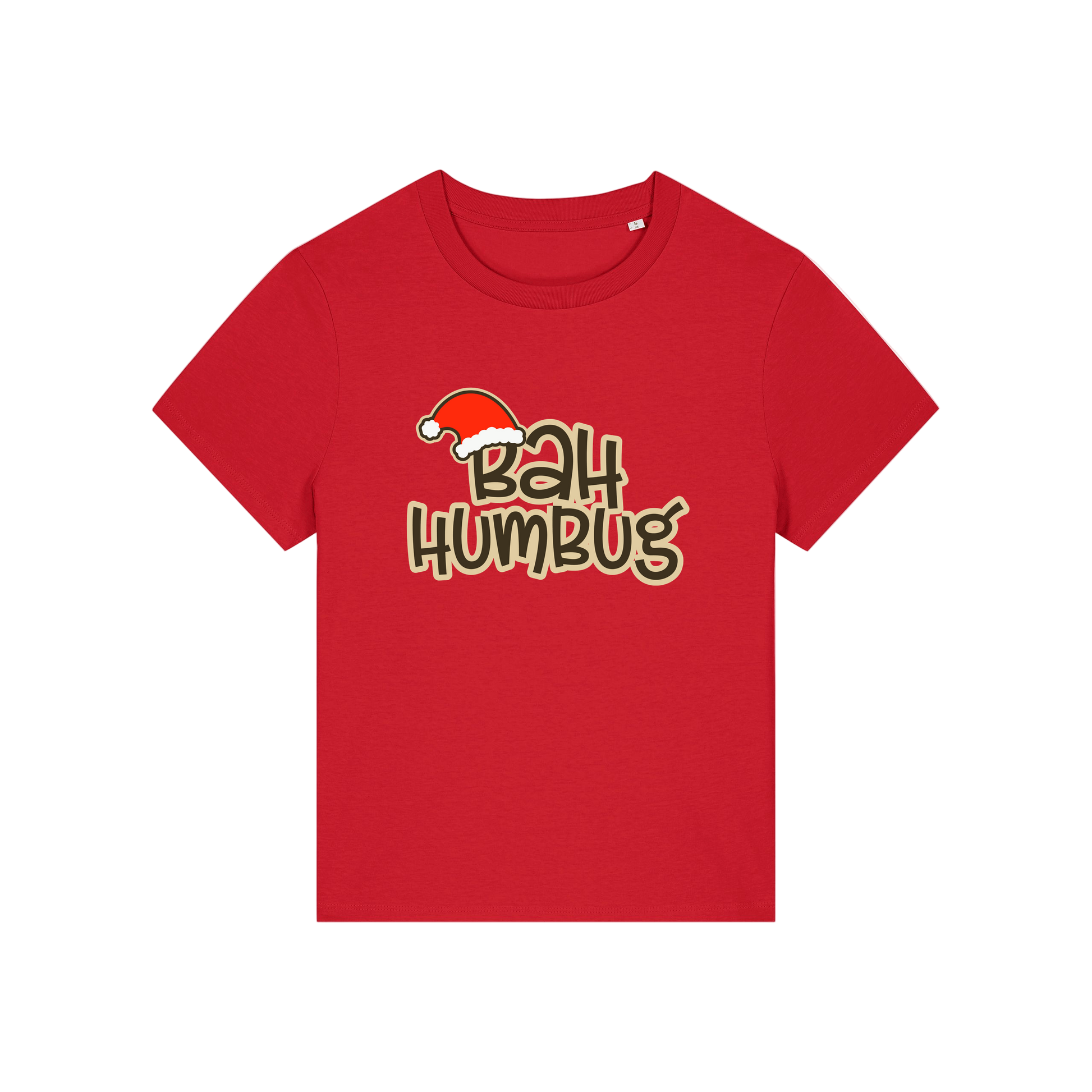 red christmas t-shirt with the slogan 'bah humbug'