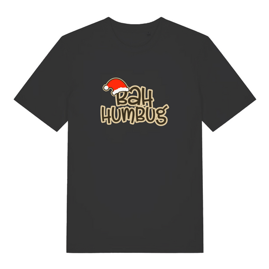 black christmas t-shirt with the slogan 'bah humbug'