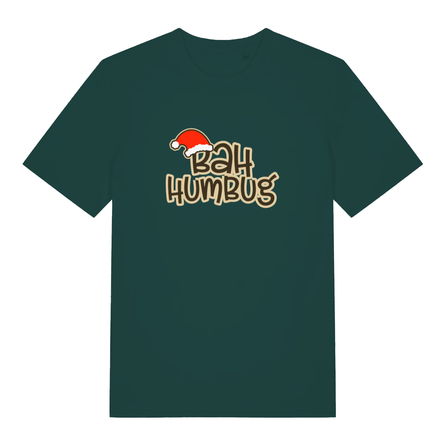 green christmas t-shirt with the slogan 'bah humbug'