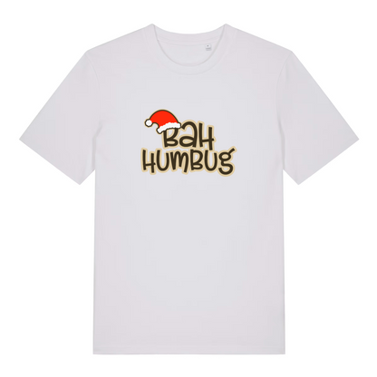 white christmas t-shirt with the slogan 'bah humbug'
