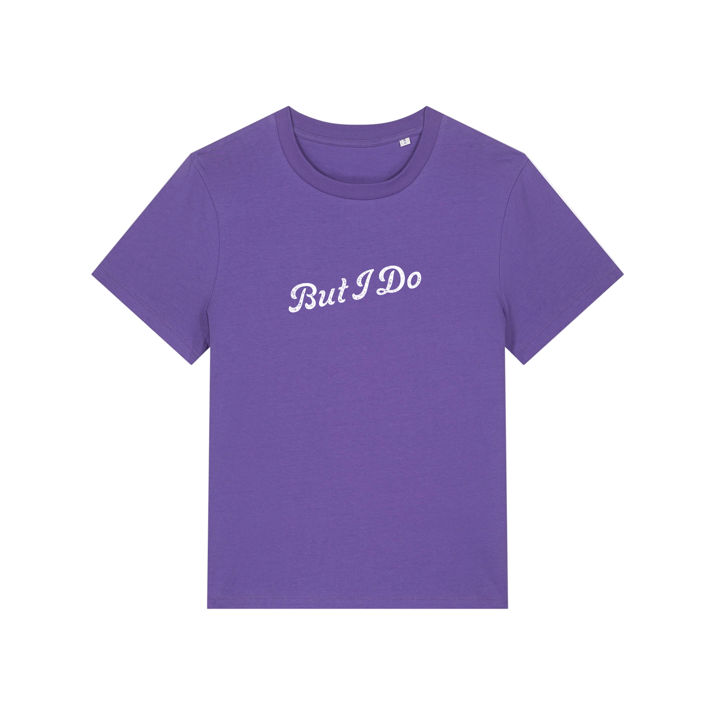 purple matching t-shirt with the slogan 'but i do'