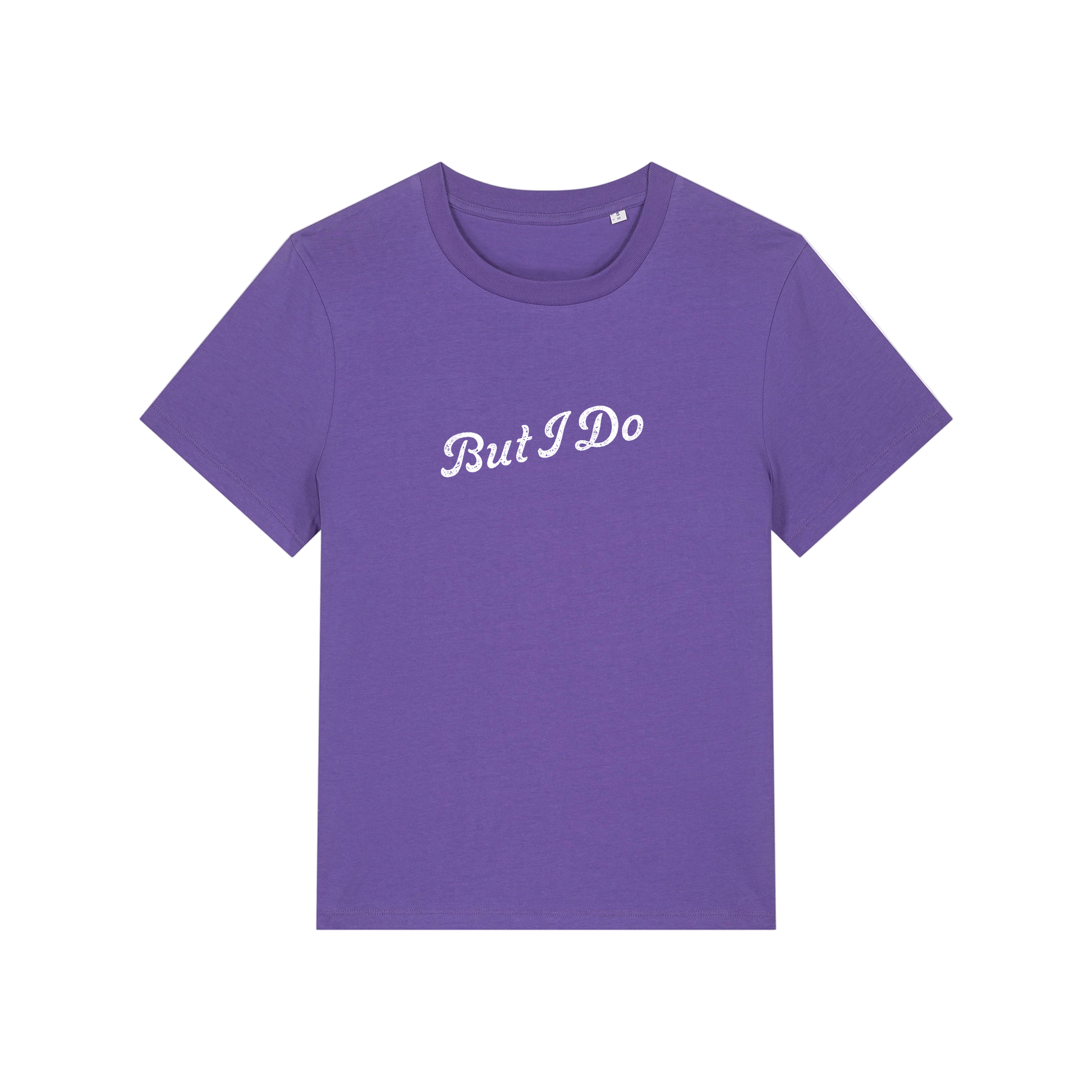 purple matching t-shirt with the slogan 'but i do'