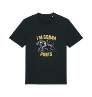 black funny offensive t-shirt with the graphic of a puma and the slogan 'i'm gonna pants'