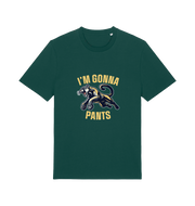 green funny offensive t-shirt with the graphic of a puma and the slogan 'i'm gonna pants'