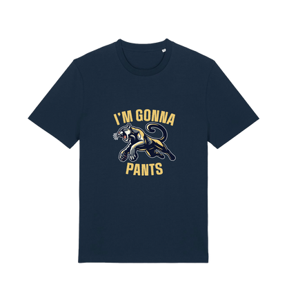 navy funny offensive t-shirt with the graphic of a puma and the slogan 'i'm gonna pants'