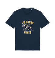 navy funny offensive t-shirt with the graphic of a puma and the slogan 'i'm gonna pants'
